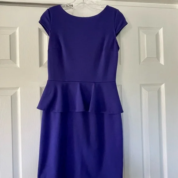 cobalt blue peplum dress Z Spoke Zac Posen New York Lord & Taylor Women's Cobalt Blue Peplum Dress Sz 8